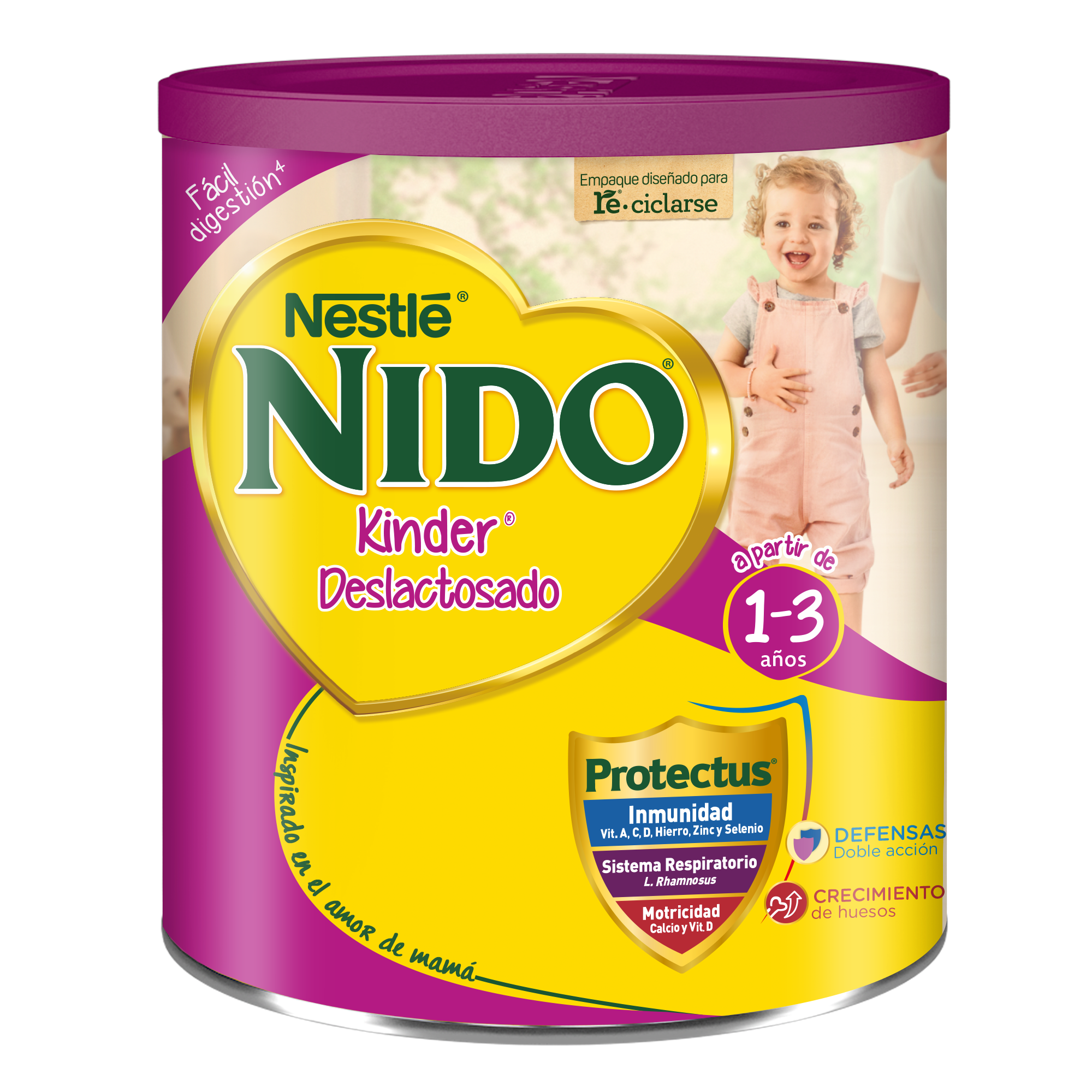 NIDO® Kinder® 1+ Deslactosado FRENTE DE LATA