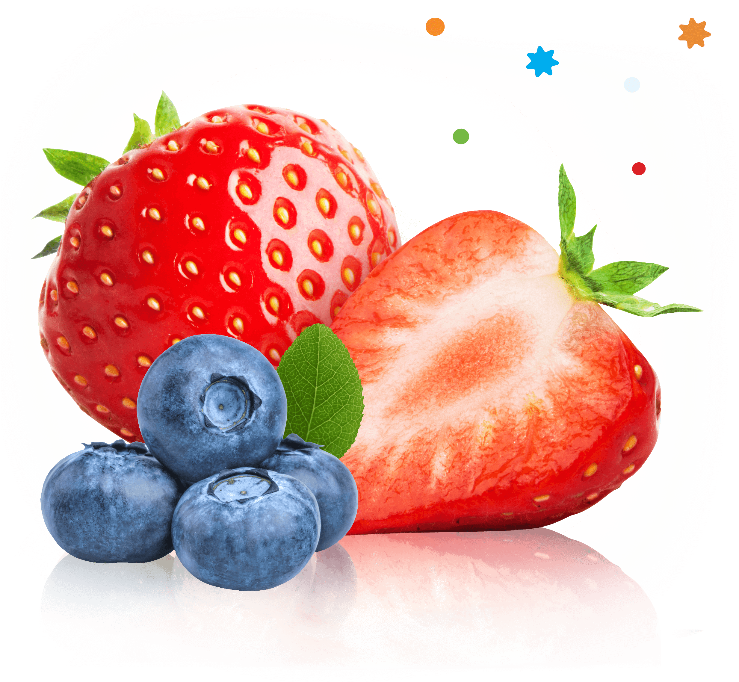 fresas y moras azules