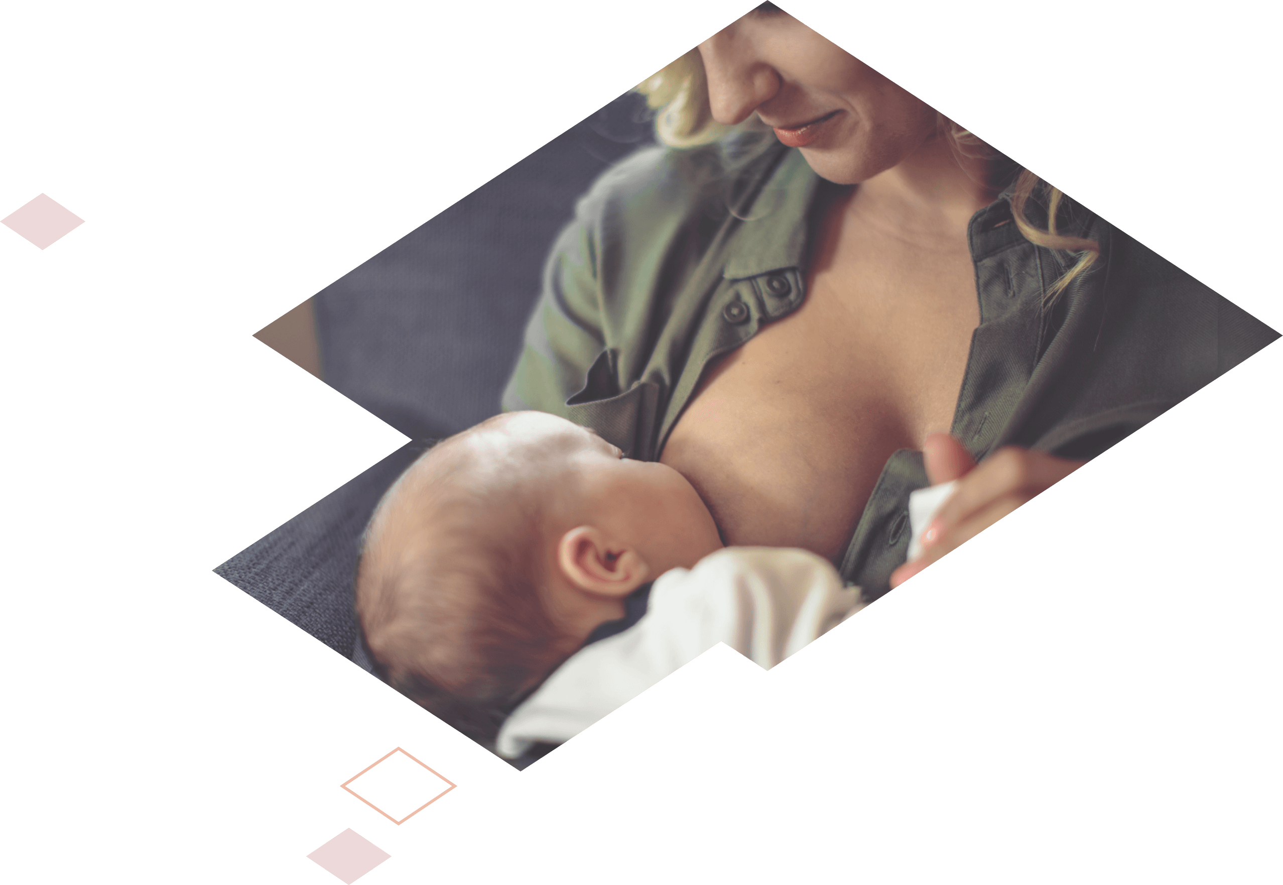 Nestlé® OPTI-LAC®. Mujer dando pecho a su bebé recién nacido.