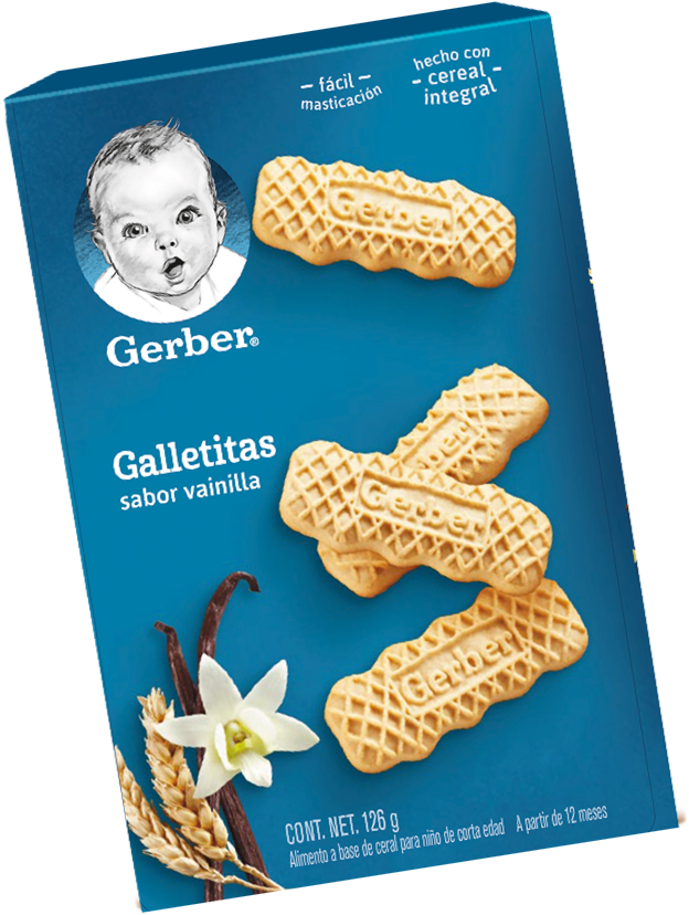 Snacks Gerber Galletitas sabor vainilla hecho con cereal integral