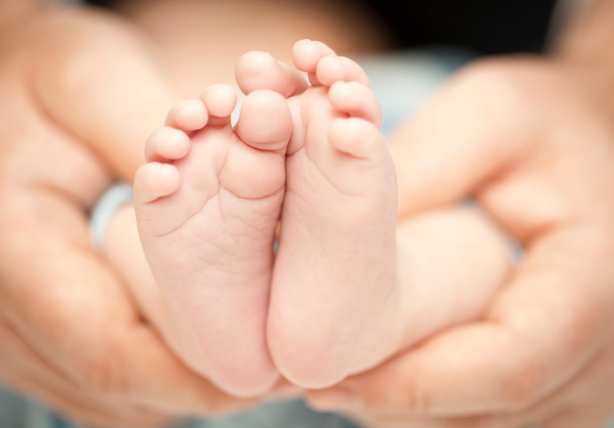 Retrato de pies de bebe en el segundo mes de vida