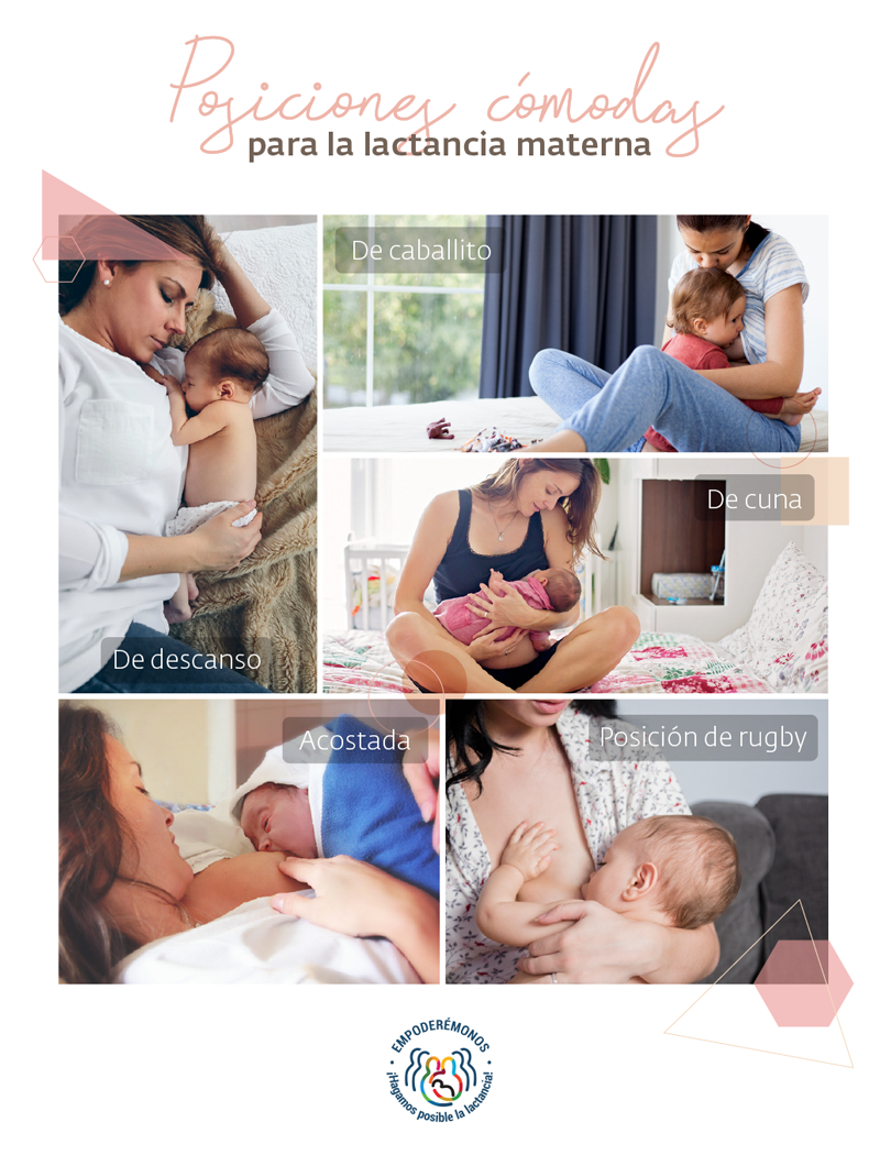 Posiciones cómodas para la lactancia materna