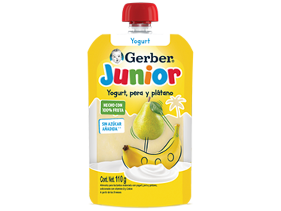 Gerber® Junior Yogurt Pera Plátano Pouch 110g