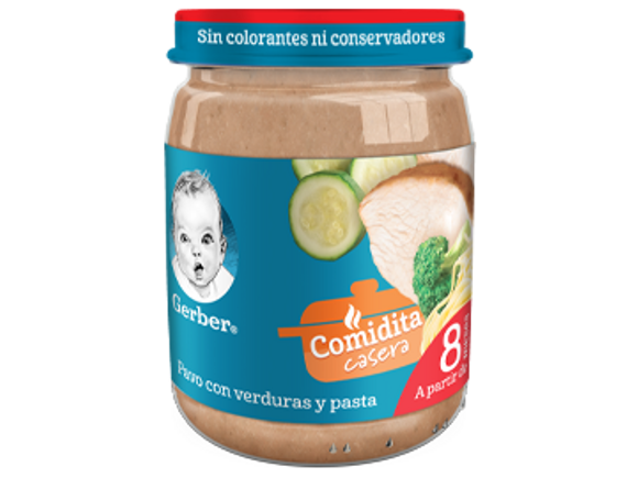 Gerber® Comidita Casera Pavo con Verduras y Pasta 170g x12